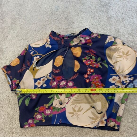 ZARA satin effect printed crop top Sz S NWT - Picture 6 of 10